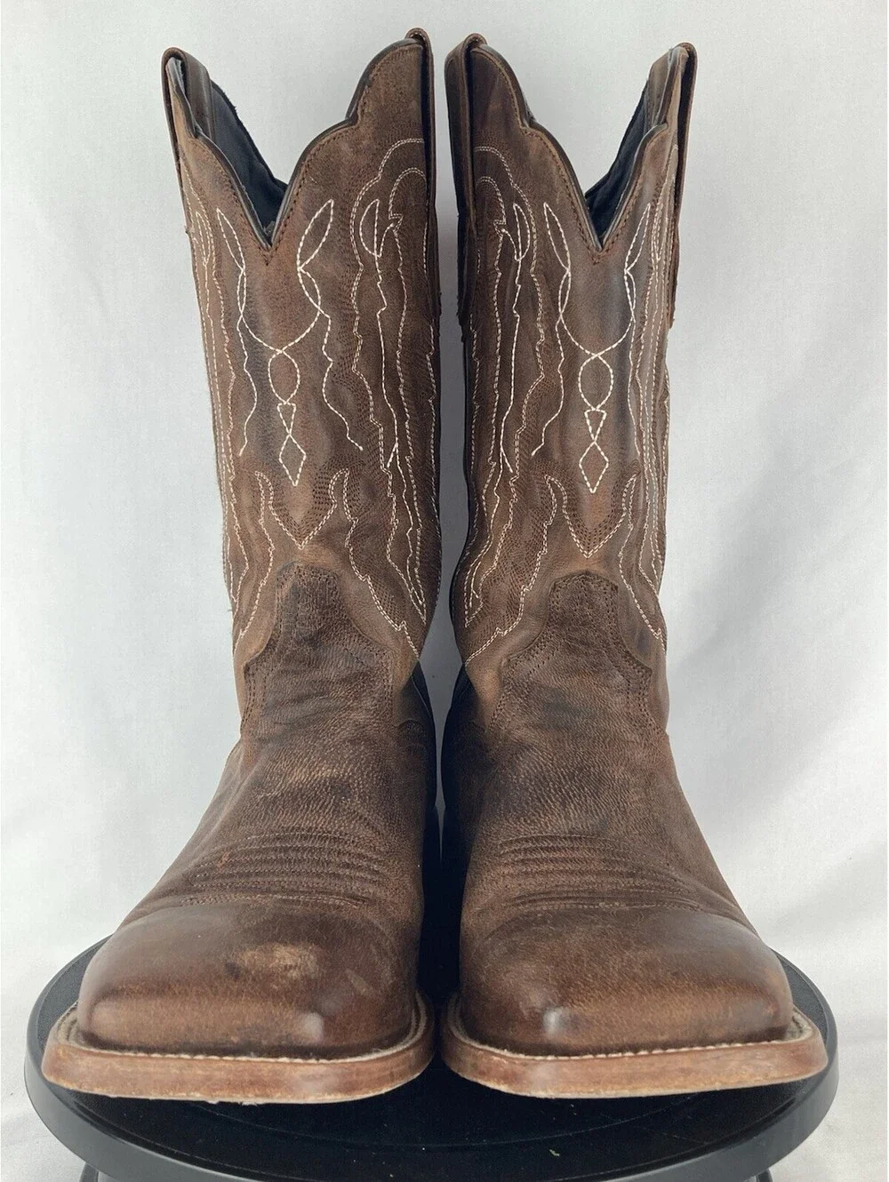 Men’s 8.5 EE (Wide) JB Dillon Mad Dog Bone Goat Leather Cowboy Boots Square Toe